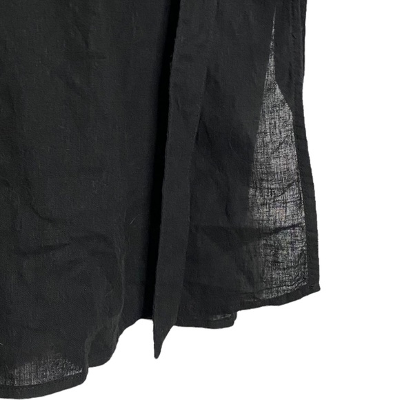 H&M Black True Wrap Dress Pleated Skirt Puff Sleeves Plus Size XXL - Picture 14 of 16